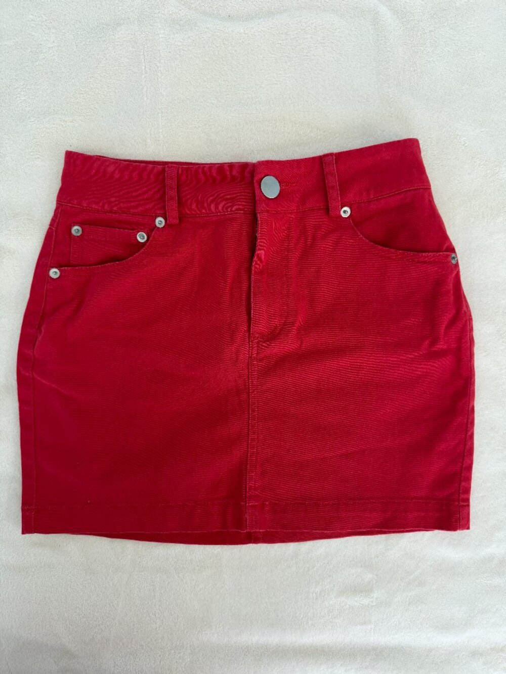 Forever 21 Red Corduroy Mini Skirt